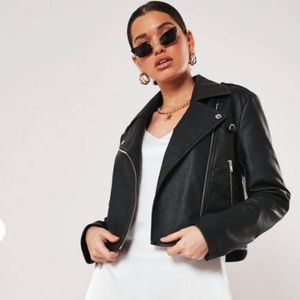 Black Ultimate Boxy Faux Leather Biker Jacket